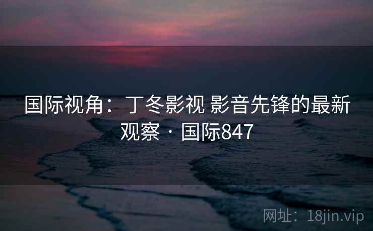 国际视角：丁冬影视 影音先锋的最新观察 · 国际847